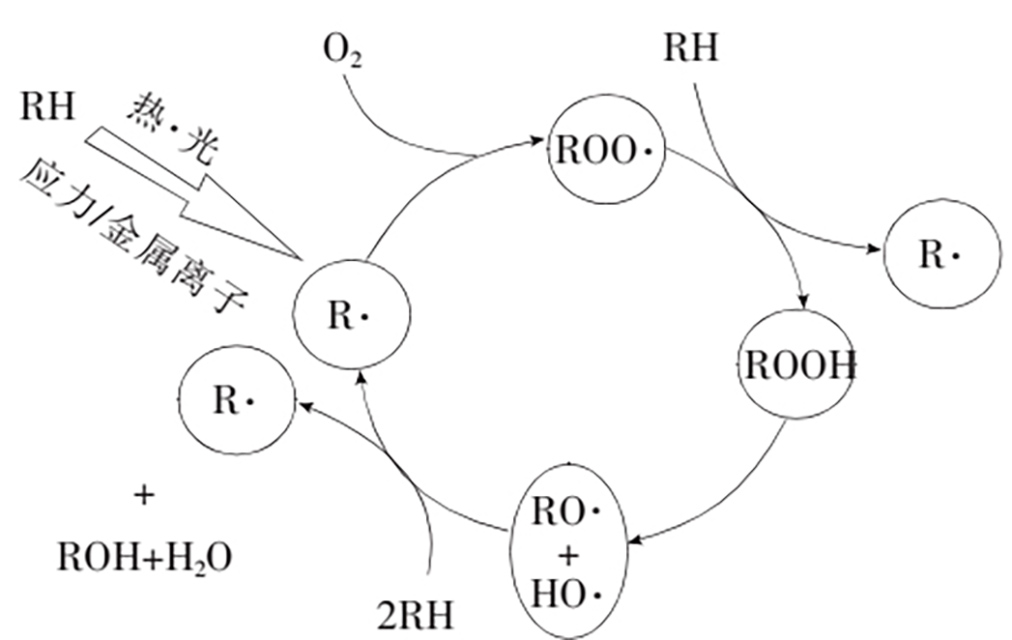 聚合物老化時(shí)的自由基鏈反應(yīng)